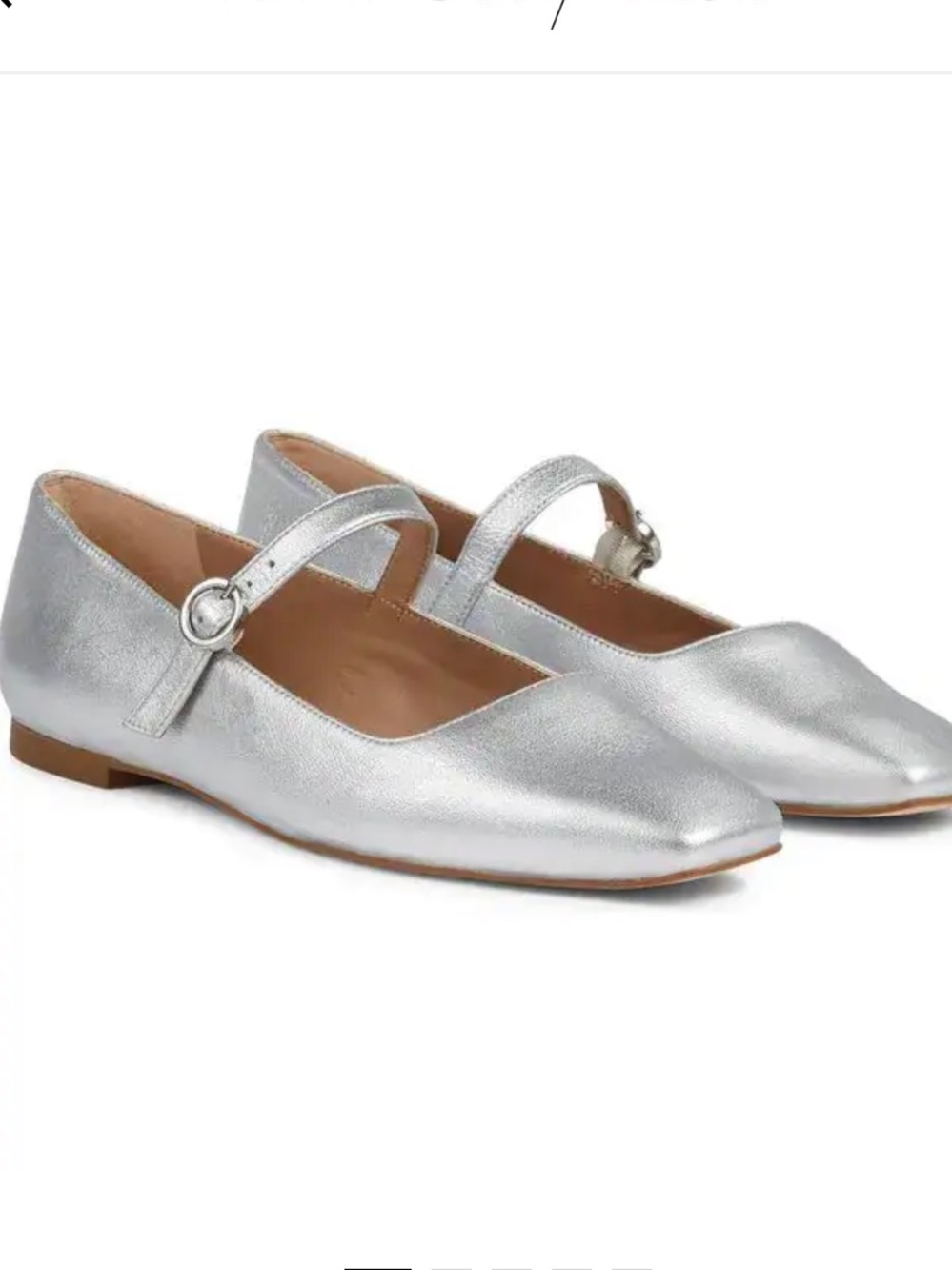 🌸LK BENNETT🌸 Willow Mary Jane Flat In Silver Size: 40